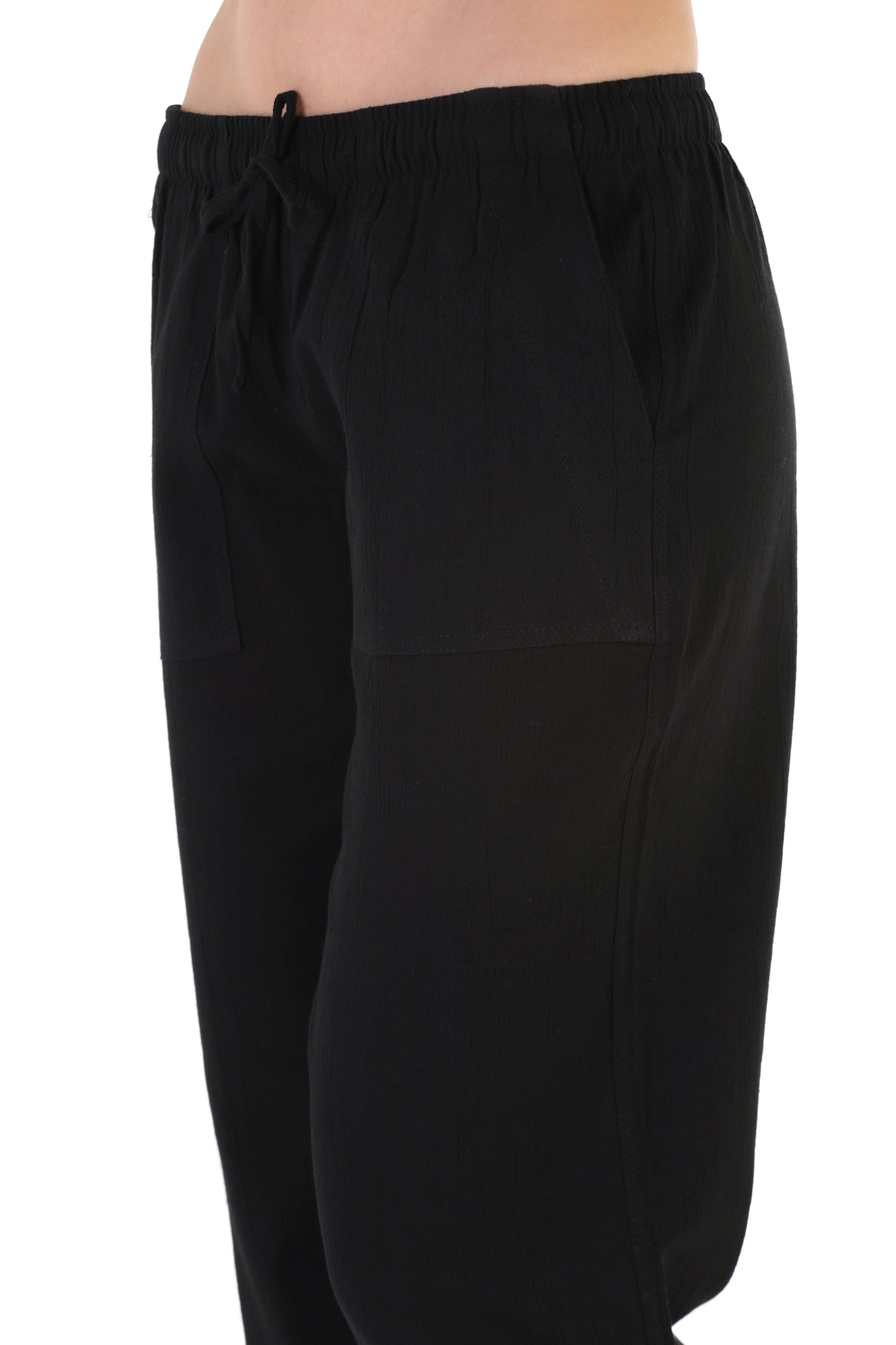 Njoeus Womens Casual Capris Pants, Women's Cotton High Waist Tie Belted  Cropped Trousers Linen Beach Capris Shorts Pockets for Women S-5XL  (Available
